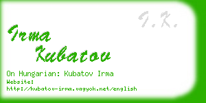 irma kubatov business card